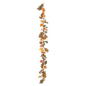 Guirlande d'érable en plastique 180 cm, plante artificielle suspendue pour décoration intérieure (994929887134) - Product Image 1