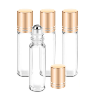 5ml <b>10ml</b> Essential Oil Roll on Clear Glass <b>Bottle</b> Metal Roller and Silver Cap - Product Image 1