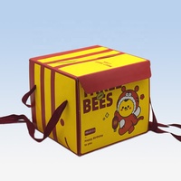 Emballage en carton imprimé de logo personnalisé boîtes à gâteaux en papier cadeau d'anniversaire de mariage vitrine pour animaux de compagnie pliable avec poignées sangles