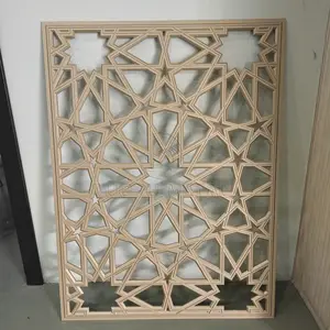 Pantalla de pared de estilo árabe, revestimiento de pared tallado en aluminio, paneles de metal