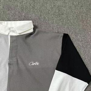 Nouveau polo brodé color-block tendance, style streetwear, hip-hop, coupe ample et décontractée, haut de base CORTEIZ - Product Image 4