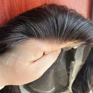 Haarprothese van topkwaliteit, Indiaas mensenhaar, fijn gelast, Zwitsers/Frans volledig kant, toupet, pruik voor mannen - Product Image 3