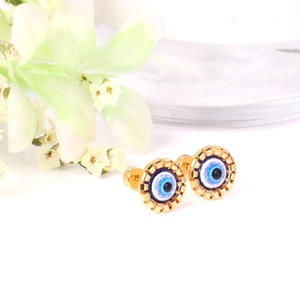 Boucles d'oreilles en acier inoxydable plaqué or 18 carats avec cristaux, motif œil, pour enfants et femmes, vente en gros de Guangzhou - Product Image 3