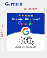 Cartes de commentaires Google en acrylique avec colle pour l'arrière de l'appareil, collection d'autocollants NFC, plaques NFC213 pour commentaires Google