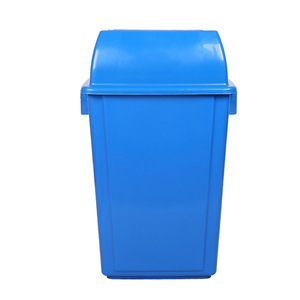 Cubo de Basura de Plástico de 60L, Rectangular, Azul, para Interiores y Exteriores, con Tapa Abatible - Product Image 4
