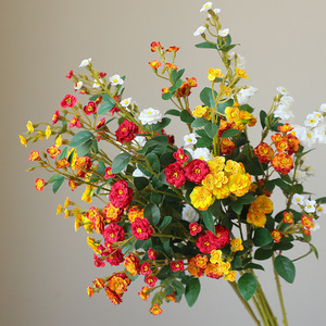 <span class=keywords><strong>Fiore</strong></span> Artificiale Decorativo Multi-testa Mini Rosa Stile Primrose in Seta con Tessuto di Seta per Arredamento Casa Romantico/Nordico - Product Image 1