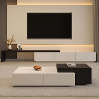 Meuble TV multifonctionnel de luxe moderne en bois massif, table TV, meuble de salon, unités murales TV pour salon