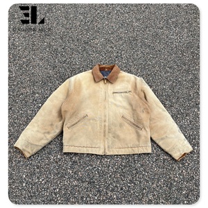 Larsur tùy chỉnh Unlined đau khổ cổ điển vịt vải làm việc mặc áo khoác công nhân bảo hộ lao động Detroit thợ mộc việc vặt Áo khoác nam - Product Image 1