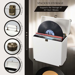 กล่องเก็บและโชว์แผ่นเสียงไวนิล ขนาด 7/10/12 นิ้ว สำหรับแผ่นเสียงที่มีค่า จุแผ่นเสียงได้ 30 แผ่น สำหรับจัดเก็บอัลบั้มและขนย้าย - Product Image 5