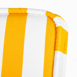 Sedia a Sdraio Regolabile Hodon di Alta Gamma Personalizzata con Strisce Gialle e Bianche per Esterni Estivi con Protezione Solare - Product Image 3