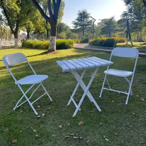 Silla plegable portátil de acero inoxidable con mesa Picnic Camping escuela juego de mesa y silla al aire libre