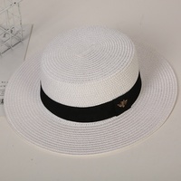 Chapeau de paille pour dames en papier sombrero mujer peint d'une seule pièce OEM ODM pour filles de l'ouest de la chine plat vintage canotier pour l'été