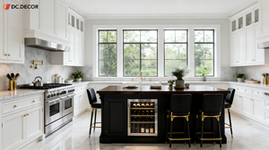 Ensemble d'armoires de cuisine modernes en acier inoxydable DC.DECOR avec <span class=keywords><strong>four</strong></span> encastré et évier, construction en contreplaqué/MDF, crédence écologique - Product Image 3