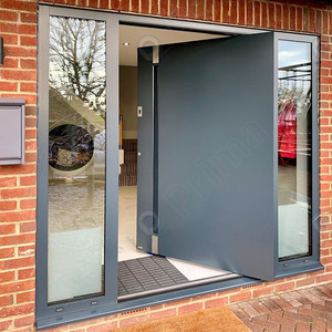 <span class=keywords><strong>Porte</strong></span> pivotante en bois Prima Modern Entrance Security avec panneau durable, une seule vitre latérale, une longue poignée et une serrure pour les maisons - Product Image 4