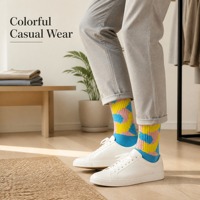 Chaussettes de sport pour hommes en coton respirant amusantes pour toutes les saisons