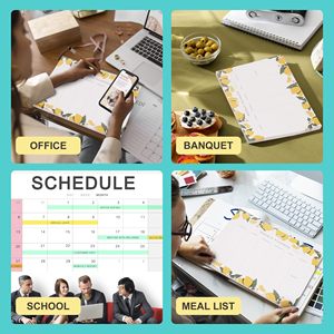 Design personnalisé 52 feuilles <span class=keywords><strong>jaune</strong></span> non daté à la liste des choses à faire <span class=keywords><strong>Bloc</strong></span>-notes planificateur hebdomadaire <span class=keywords><strong>Bloc</strong></span>-notes pour le travail Objectifs Notes Calendrier Idées - Product Image 6