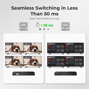 TESmart 4x4 for <strong>HDMI</strong> Seamless <strong>Matrix</strong> <strong>Switch</strong> 1920x1080 60Hz Video Switcher with <strong>LCD</strong> Audio Splitting and Preview Mode - Product Image 6