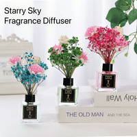 Diffuseur de parfum d'intérieur 50 ml en verre avec fleurs séchées, écologique et durable, pour la maison et les véhicules