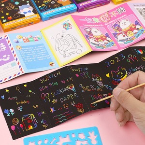 Scratch Art Paper <b>Note</b> <b>Book</b> With Templates For Kids DIY Drawing Educational Toy 30Pcs Double Sided Fun Art Activity Set - Product Image 3