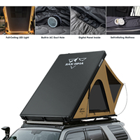 Tente de toit rigide en aluminium SAN HIMA, ultra-fine, légère, avec bâche de protection intégrée, matelas auto-gonflant, charge USB pour SUV et Jeep