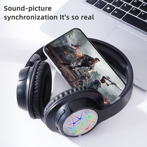 Wireless Headphones Over Ear Bluetooth With Led Light Touch <b>Control</b> For Music Sports <b>Gaming</b> White - Product Image 4