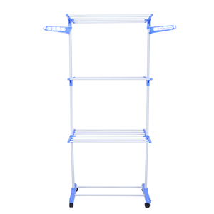 Stendibiancheria Pieghevole a 3 Livelli in Acciaio Inox Regolabile ed Ecologico con Ruote, Salvaspazio per Bagno e Soggiorno - Product Image 2
