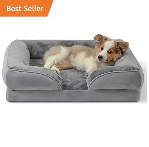 KINGHON di lusso per animali domestici divano letto rimovibile lavabile grigio copertura di supporto schiuma impermeabile letti per cani ortopedici per animali domestici