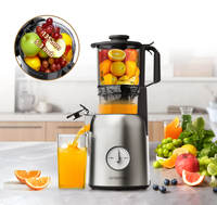 Extracteur de jus lent à haut rendement pour légumes, fruits et oranges, machine à jus automatique multifonctionnelle à grande ouverture, presse à froid domestique