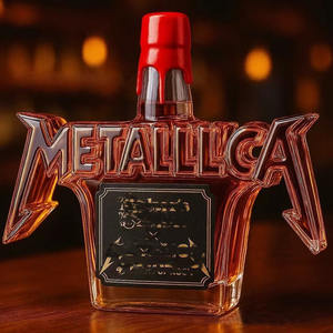 44 años de Rock Botella de vino de vidrio transparente moderna Capacidad de 400ml Botella de vidrio de whisky Dispensador de licor Decantador - Product Image 3