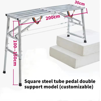 Escalera de aluminio de alta resistencia para lavado de coches, plataforma de trabajo ajustable de 20 pulgadas para detallado automotriz, taburete para limpieza de vehículos y almacenes