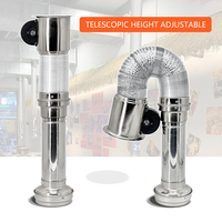 Tuyau d'évacuation de fumée pour barbecue coréen commercial avec lampe annulaire chauffante, hauteur réglable, ventilateur d'extraction 220 V pour table de restaurant