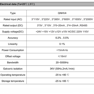 3 giai đoạn điện áp cảm biến qnhv4 Đầu vào AC 3*110V 3*220V 3*380V 3*600V 3*1000V Đầu Ra 4-20mA hiện tại đầu dò điện áp Transmitter - Product Image 4