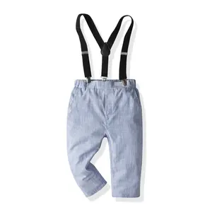 Pantalones largos de algodón para niños, pantalones con tirantes, informales, para 1 a 6 años, venta al por mayor, otoño y primavera