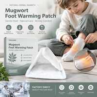 Patchs pour les pieds en non-tissé à l'armoise auto-chauffants activés par l'air, boîte de 5 paires, soulagement de l'inconfort féminin, vente en gros directe usine
