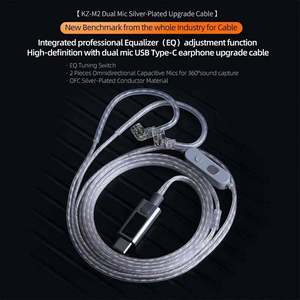 Cable de Auriculares Tipo <span class=keywords><strong>C</strong></span> con Doble Micrófono Plateado, Cable de Repuesto HiFi con Micrófono HD para Juegos, Llamadas y Grabación - Product Image 2