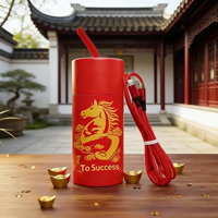 Tube en papier personnalisé 2026 motif Cheval Rouge pour câble de charge USB, idéal pour un cadeau porte-bonheur