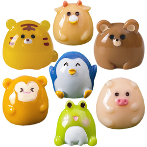 Mini figurines d'animaux en résine, miniatures, décorations de bureau, tigre, pingouin, lapin mignons, décorations de paysage, accessoires DIY - Product Image 1