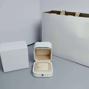 Luxurious Modern White Suede Jewelry <b>Box</b> with <b>Floral</b> Pattern Gift Storage <b>Box</b> - Product Image 2