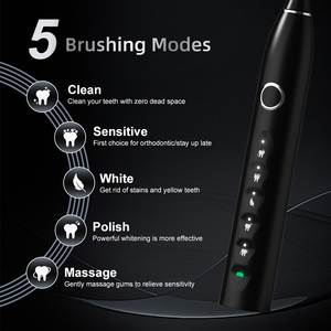Brosse à dents électrique sonique intelligente rechargeable, étanche IPX7, puissante, nettoyante et blanchissante, 5 niveaux de vitesse - Product Image 4