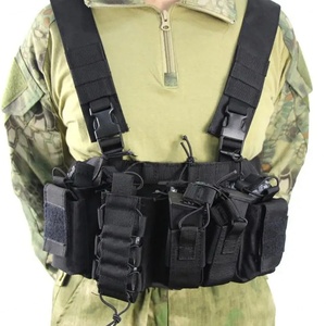 กระเป๋าคาดอกแบบยุทธวิธี Molle Tactical Vest พร้อมซองใส่แม็กกาซีน ซองปืนพก สำหรับการล่าสัตว์ ใช้งานได้หลากหลาย พร้อมที่ใส่เครื่องส่งรับวิทยุแบบสองทาง - Product Image 3