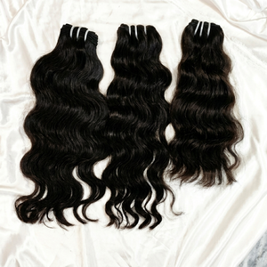 Unprocessed Temple Indian Raw Hair 100% Pure Virgin Remy <b>Machine</b> Double Weft Hair Tamil Nadu Origin 100g No Chemical Processing - Product Image 1