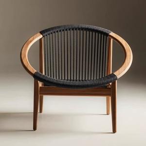 Chaise de jardin moderne en bois massif, ronde, durable, pour villa, cour, balcon, terrasse - Product Image 4