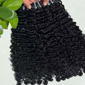 Extensions de cheveux humains bouclés birmans, mèches vierges vietnamiennes brutes, double trame - Product Image 2