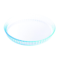 Plat de cuisson rond et profond en verre borosilicaté de 9 pouces de haut allant au four