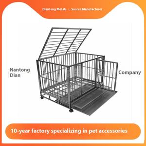 กรงสัตว์เลี้ยงแบบสองประตูสำหรับสุนัขขนาดใหญ่กลางและสี่ฤดูลังสุนัขแบบสากลทนทานทนทานไม่สามารถทำลายได้ - Product Image 2