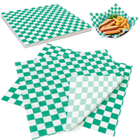 Individuell bedrucktes Logo Größe Speisen Metzger Backen Wachspapier Burger schwarz weiß Überprüfung Verpackung PE-beschichtetes Sandwichpapier