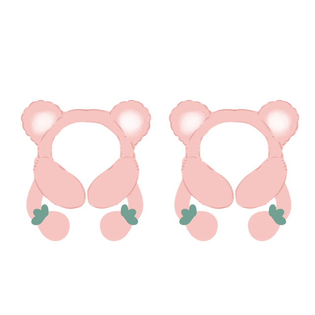 Custom Plush Earmuffs in the Shape of pink Bear with Furry and Soft Fur Plush Toys Custom Stuffed Animals