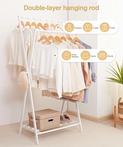 Appendiabiti in bambù bianco portatile con guardaroba pieghevole per <span class=keywords><strong>camera</strong></span> <span class=keywords><strong>da</strong></span> letto e uso domestico - Product Image 5