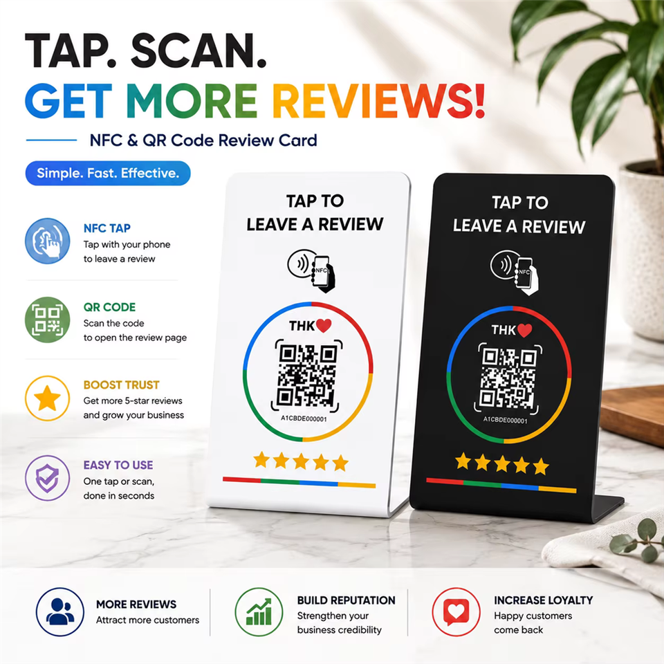 QR Code Waterproof Chip Acrylic Menu Display Card 125KHz Non-contact ...