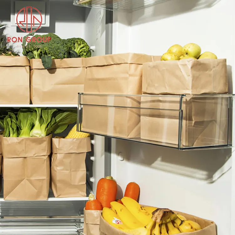 Venta al por mayor desechable universal puede contener pan comida refrigerador almacenamiento limpio conveniente embalaje poner aceite bolsa de papel Kraft